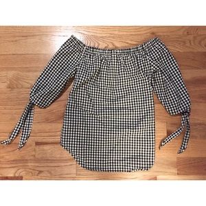 Off-Shoulder Gingham Top
